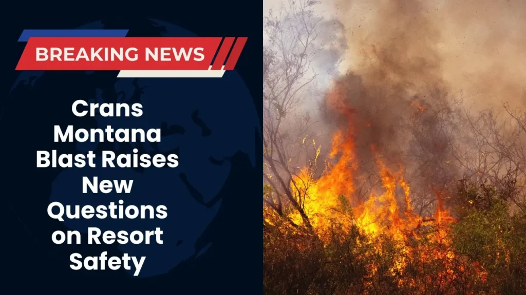 Emergency crews battle flames after a deadly New Year’s Eve explosion at a packed bar in Crans Montana, Switzerland.