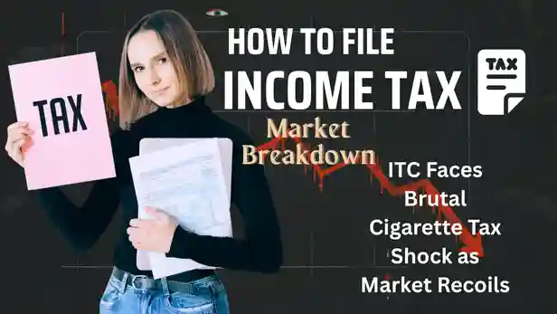 ITC share price falls sharply after government announces steep cigarette tax hike, triggering investor selloff and downgrade fears.