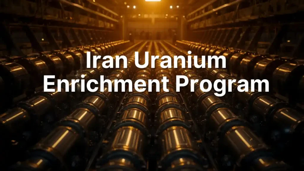 Close-up of uranium-enrichment centrifuges inside an Iranian nuclear facility.