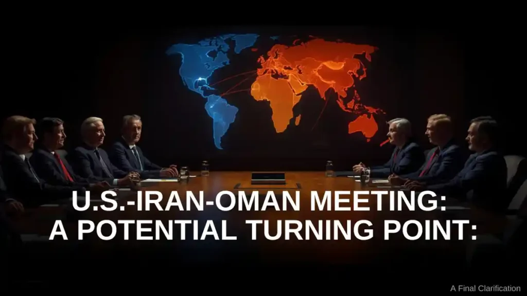 The US and Iranian negotiating teams are holding talks in the Oman conference room.